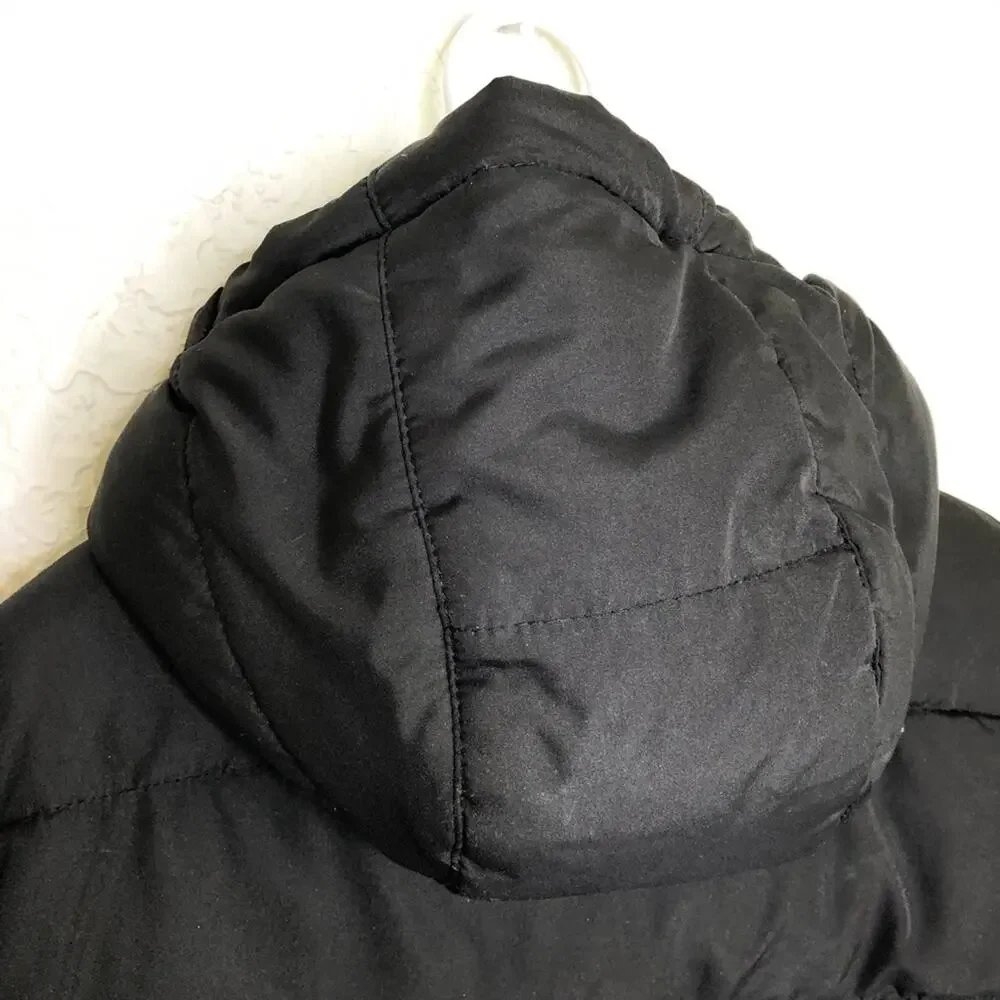 Eddie Bauer boys gray black puffer hooded coat size Medium 10 - 12
